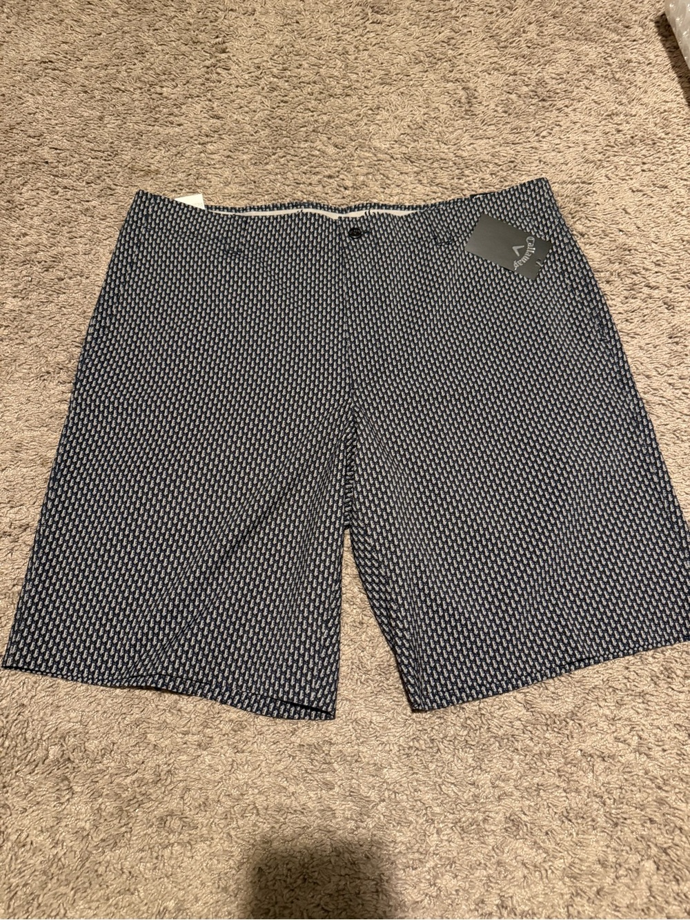 Callaway Navy and White Patterned Men’s Athletic Shorts
